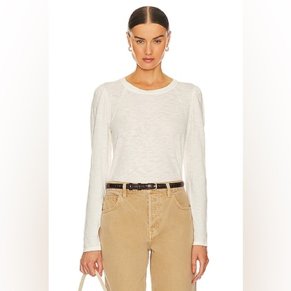 BOBI BASIC L/S CREWNECK TEE - MACADAMIA. Small. NWT!